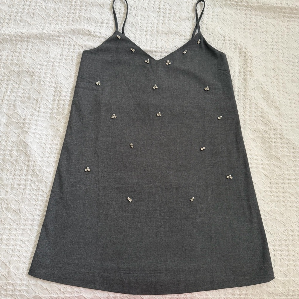House of Harlow 1960 Gray embellished A-line mini dress with rhinestones Size S